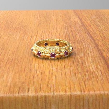 Natural Red Ruby Gemstone Ring Craft ,silver Gold..