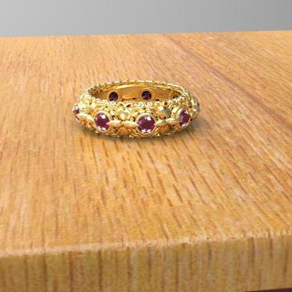 Natural Red Ruby Gemstone Ring Craft ,silver Gold..