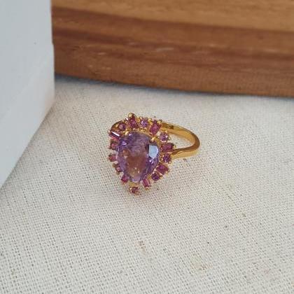 Purple Amethyst Gemstone With Fancy Color..
