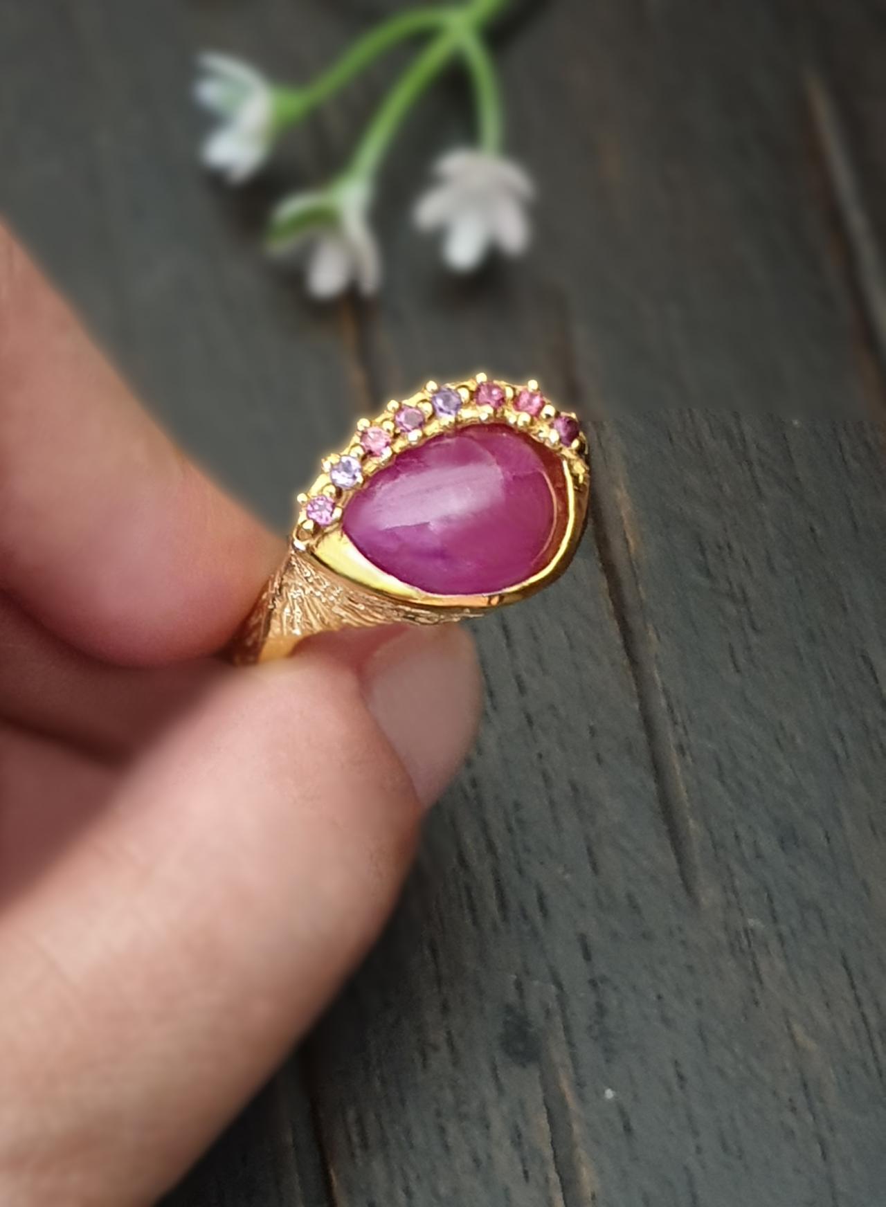 Handmade Sterling Silver Natural Ruby Ring For Women, Unique Ring, Handmade Craft Ring, Unique Jewelry For Women Ring, Unique Jewelry Rings