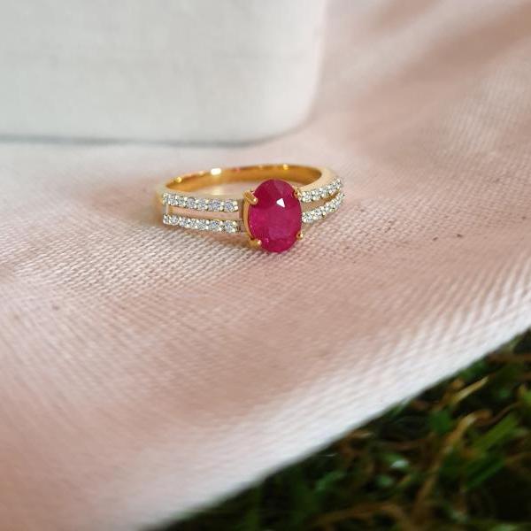 Natural Red Ruby Gemstone Ring for Woman,9k Gold Jewelry, Thai ruby ring for July birthday gemstones for her,Wholesale Jewelry in Thailand